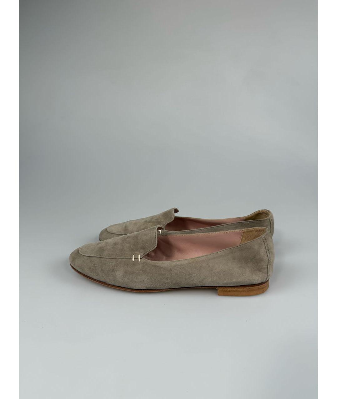 KITON Бежевые замшевые лоферы, фото 4