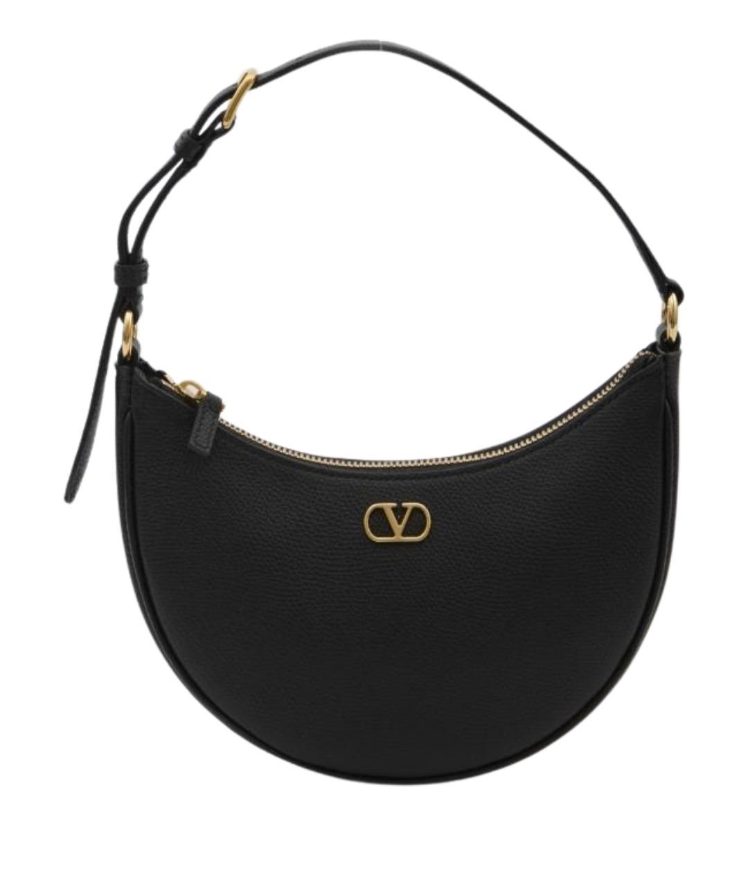 VALENTINO Черная кожаная сумка через плечо, фото 1