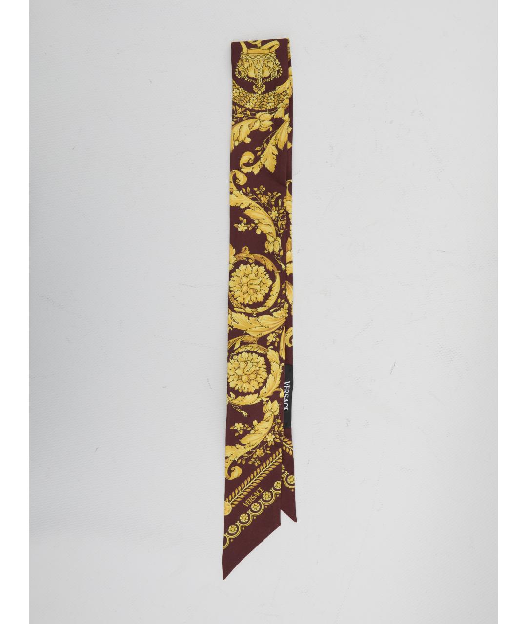 VERSACE Золотой шелковый шарф, фото 3