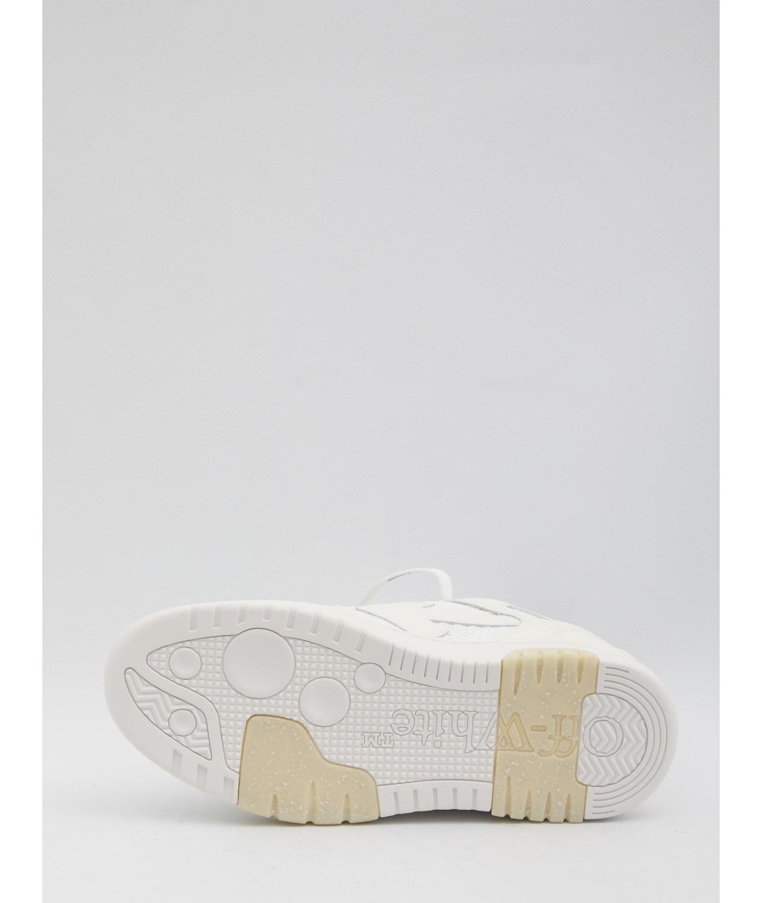 OFF-WHITE Белые кожаные низкие кроссовки / кеды, фото 3