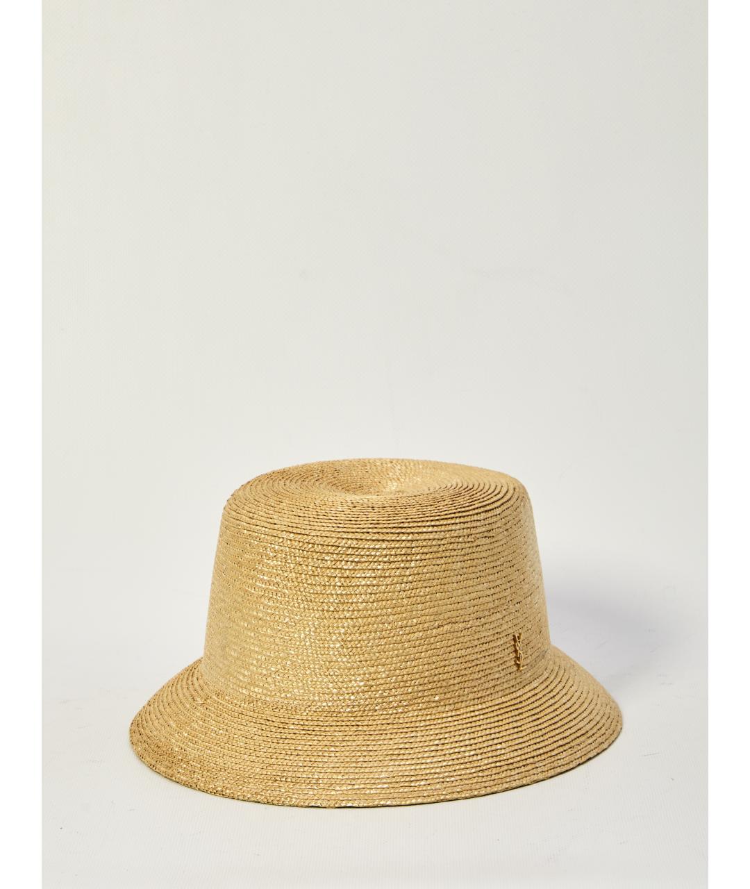 SAINT LAURENT Бежевая соломенная панама, фото 3