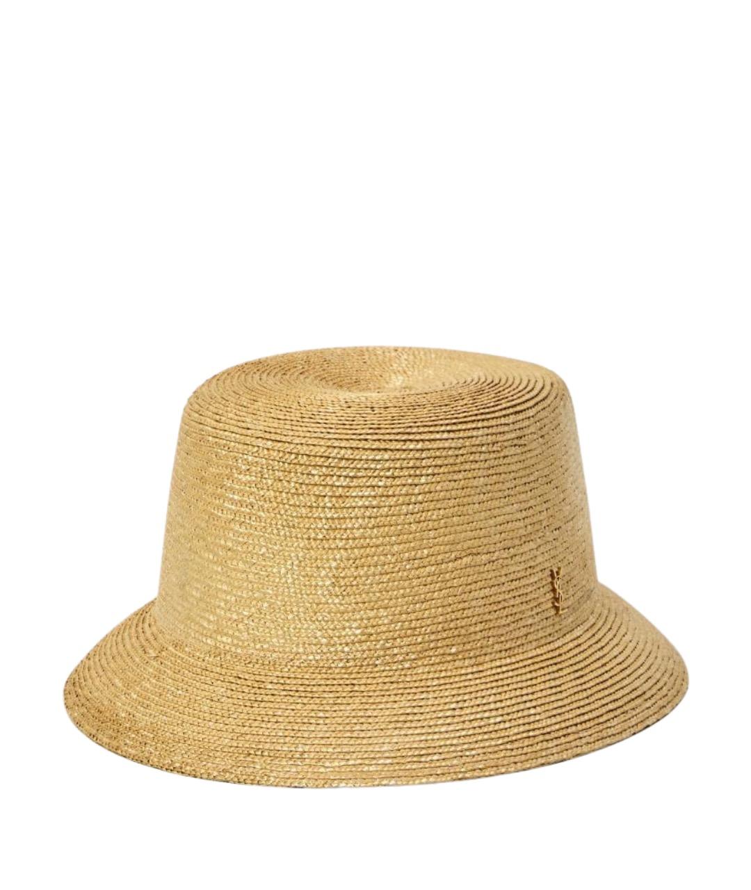 SAINT LAURENT Бежевая соломенная панама, фото 1