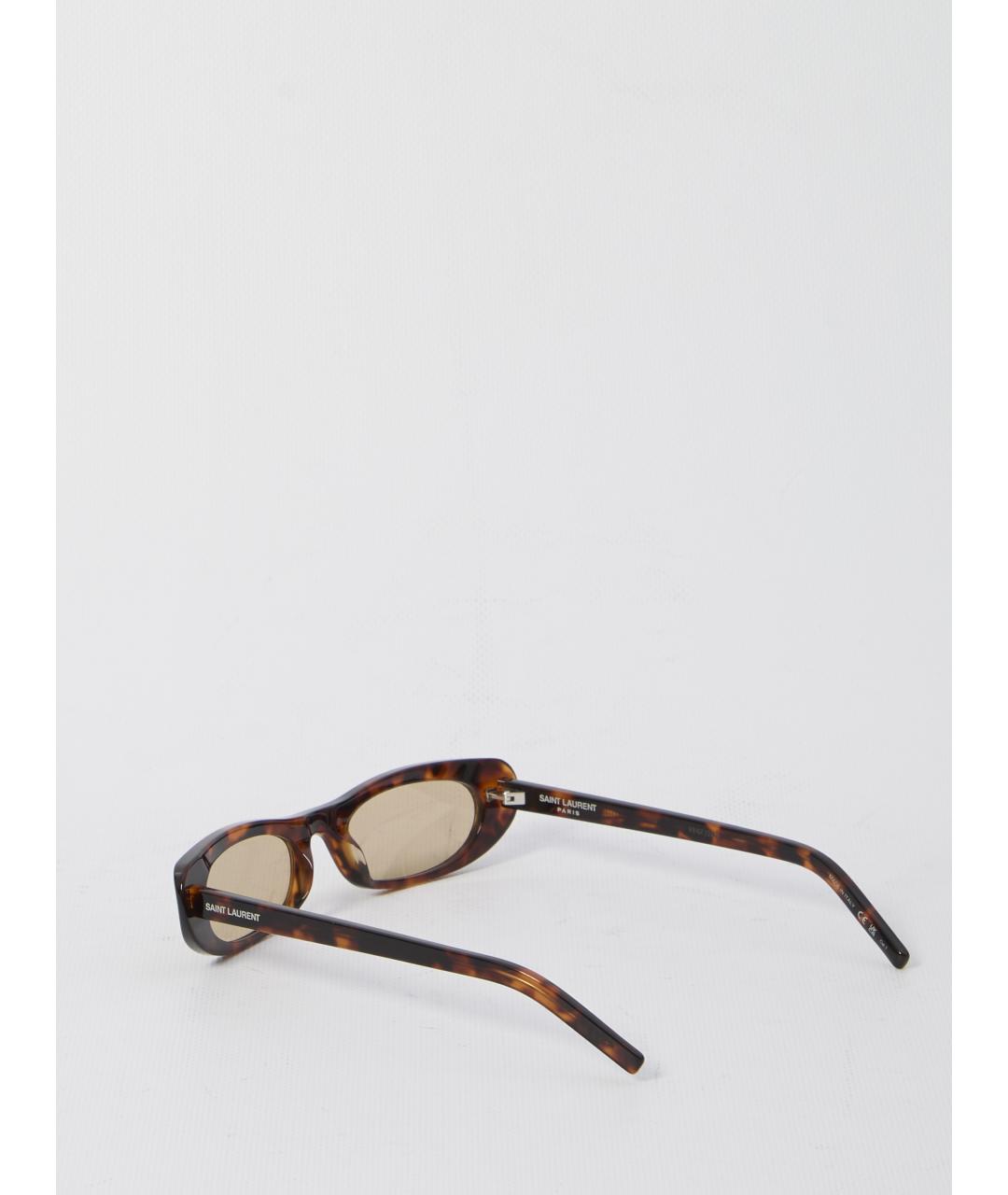 SAINT LAURENT Коричневые солнцезащитные очки, фото 2