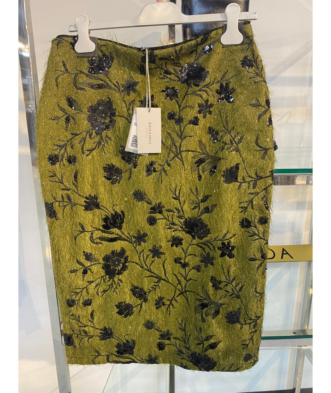 ERMANNO SCERVINO Зеленая вискозная юбка миди, фото 2