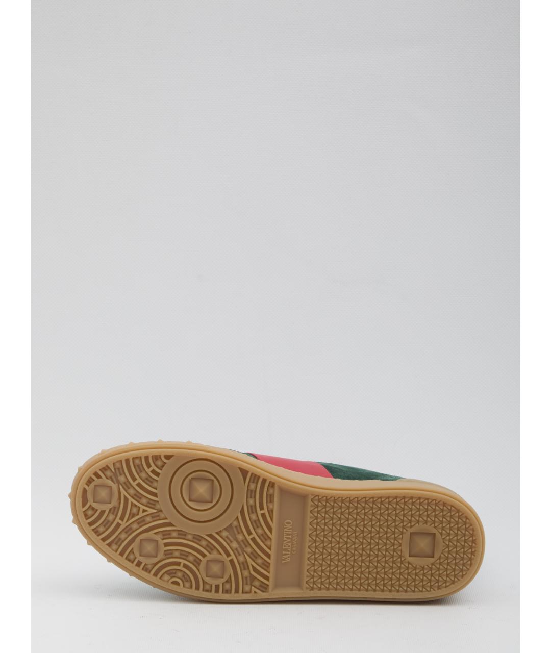 VALENTINO Зеленые замшевые низкие кроссовки / кеды, фото 4