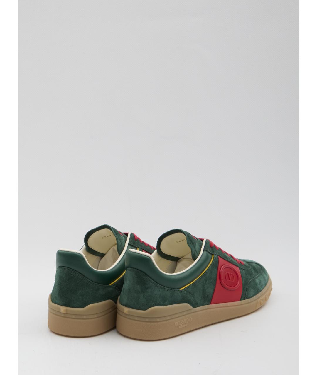 VALENTINO Зеленые замшевые низкие кроссовки / кеды, фото 3