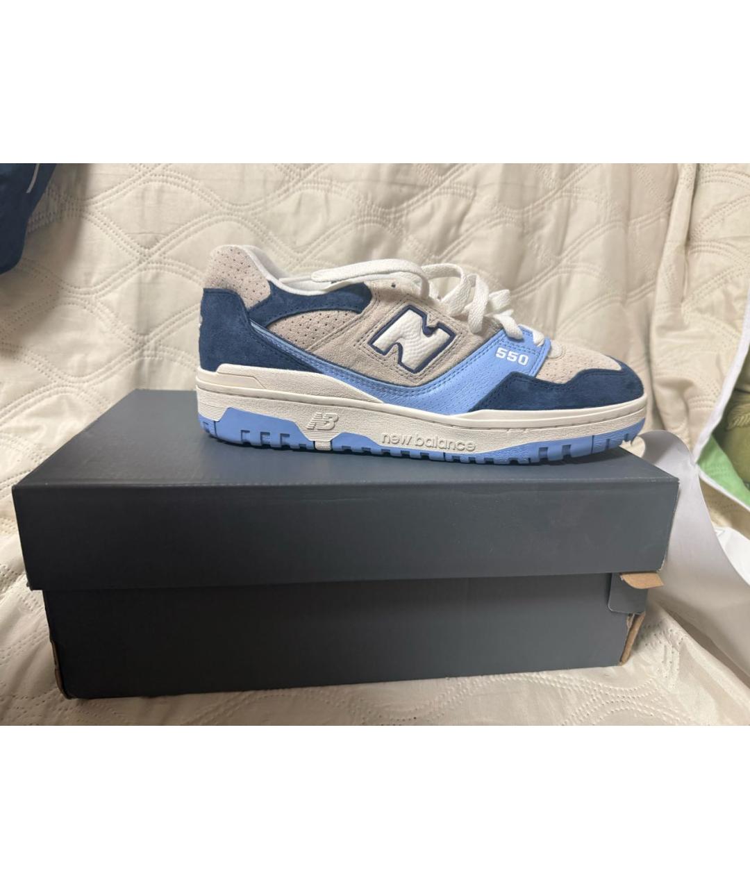 NEW BALANCE Голубые замшевые низкие кроссовки / кеды, фото 6