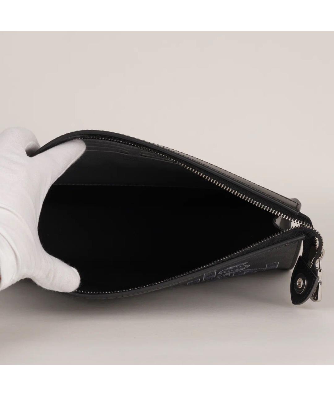 LOUIS VUITTON Антрацитовая кожаная папка для документов, фото 7