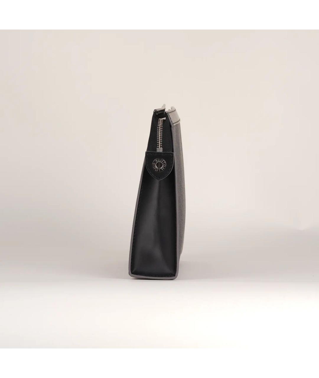 LOUIS VUITTON Антрацитовая кожаная папка для документов, фото 5