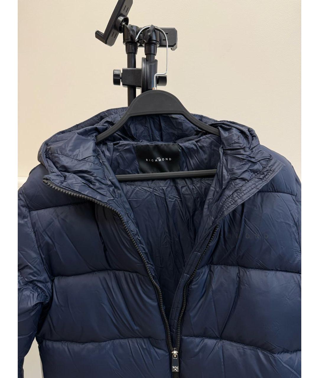 JOHN RICHMOND Темно-синий полиамидовый пуховик, фото 3