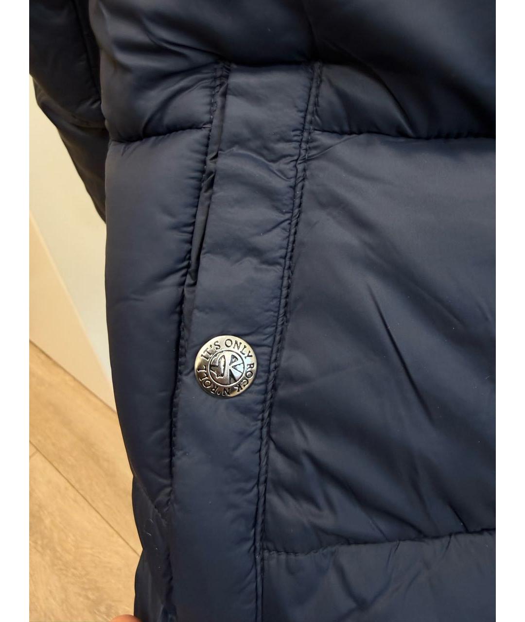 JOHN RICHMOND Темно-синий полиамидовый пуховик, фото 4