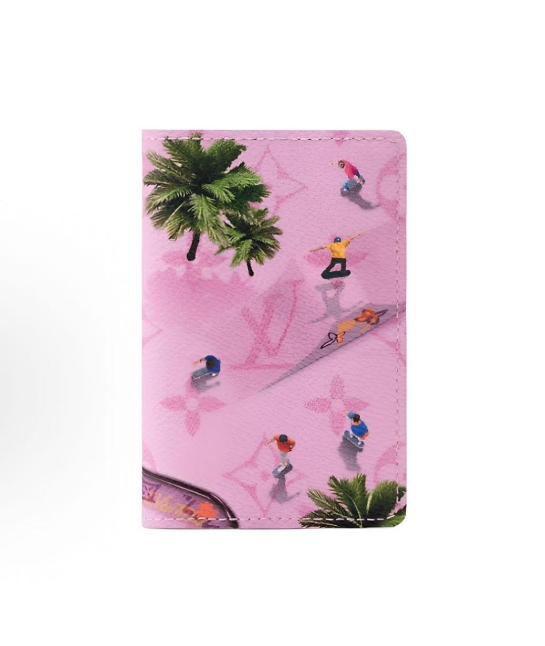 LOUIS VUITTON Розовый кожаный кардхолдер, фото 5