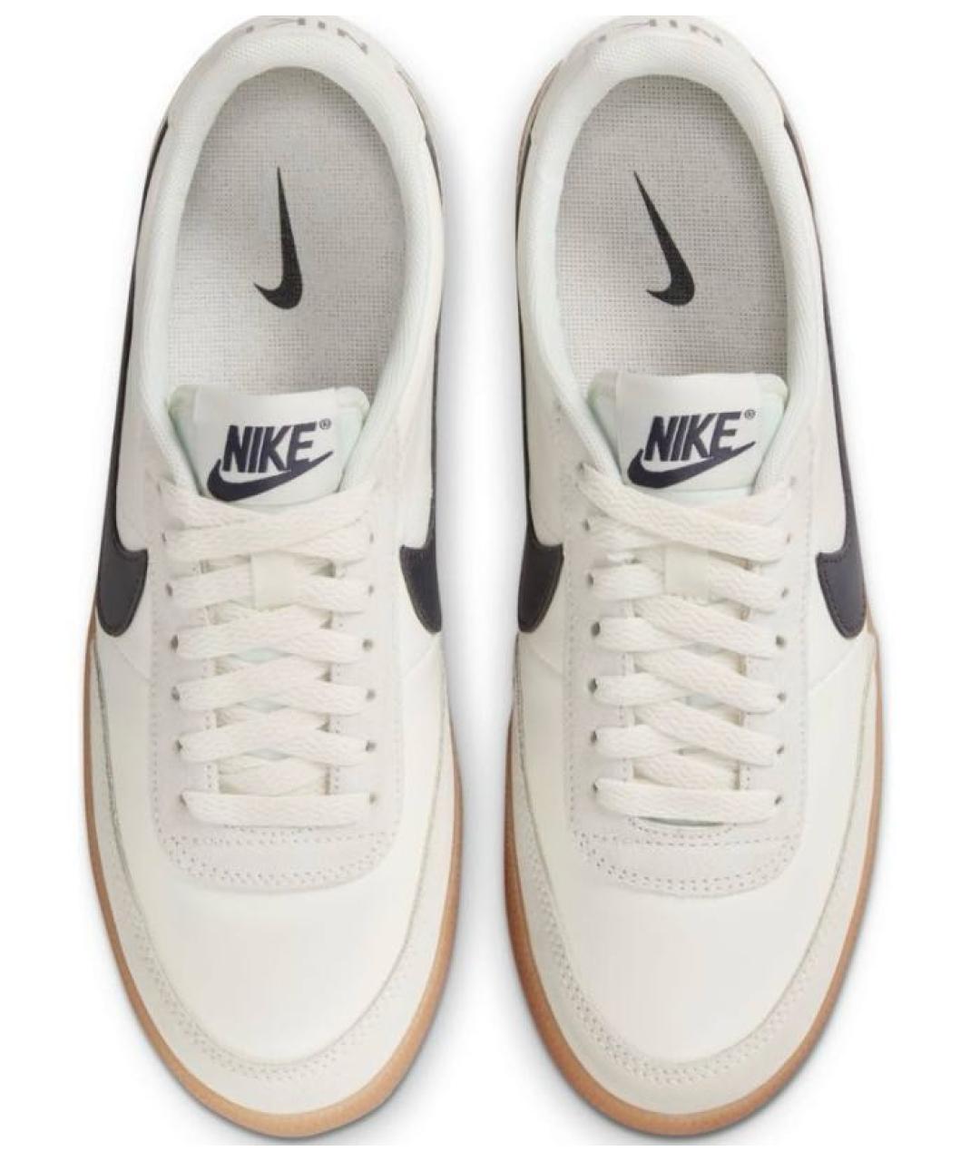 NIKE Бежевые кожаные низкие кроссовки / кеды, фото 3