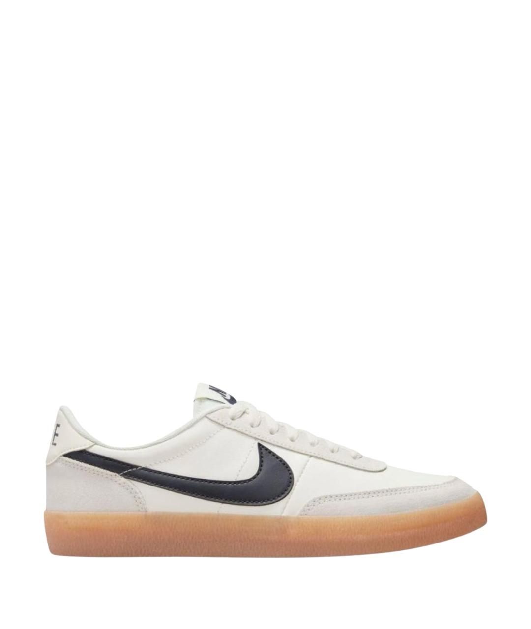 NIKE Бежевые кожаные низкие кроссовки / кеды, фото 1