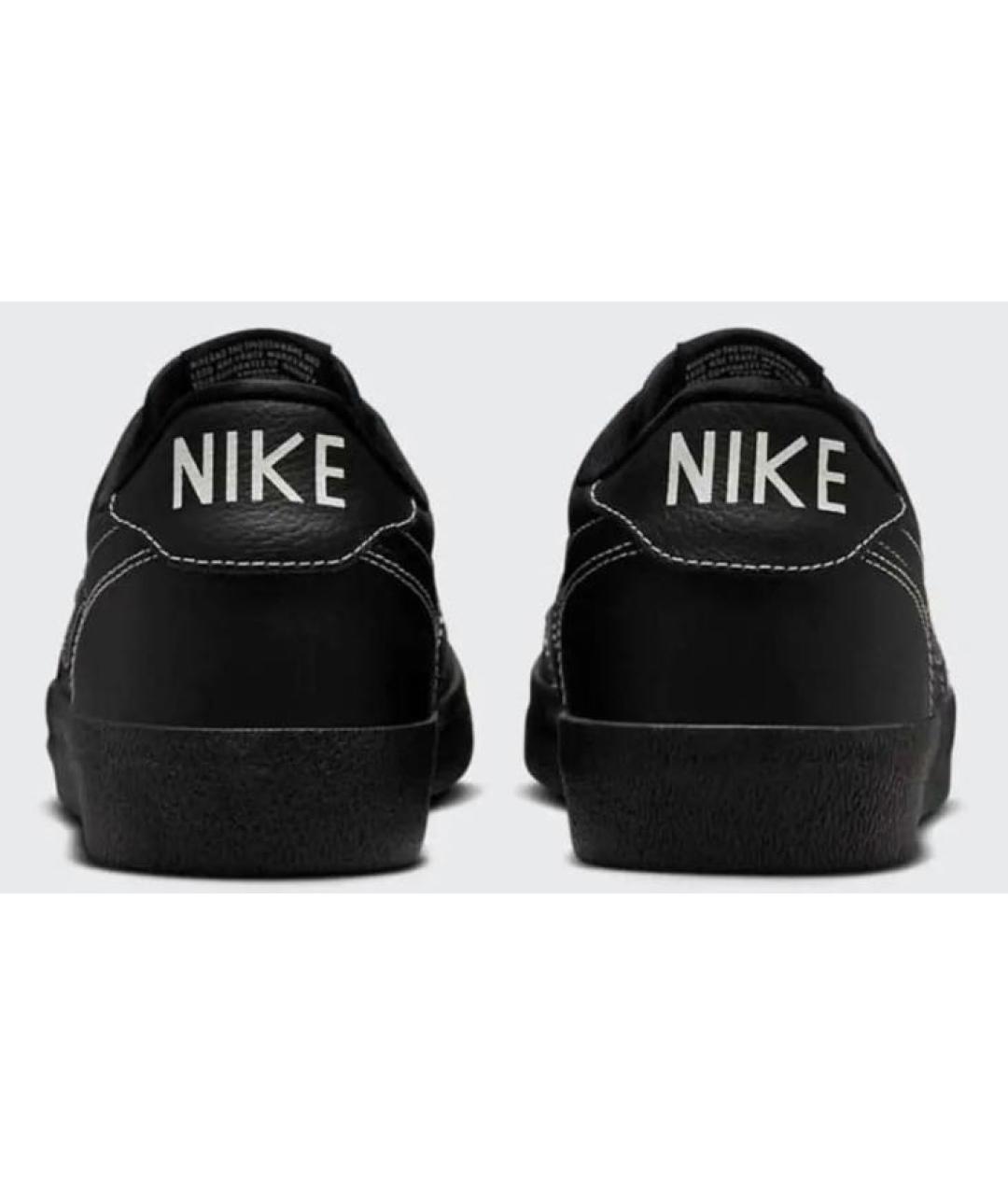 NIKE Черные кожаные низкие кроссовки / кеды, фото 3