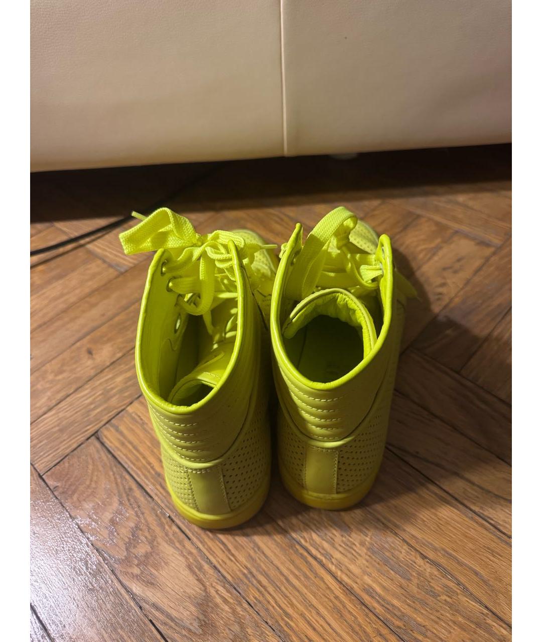 GUCCI Желтые кожаные кеды, фото 4