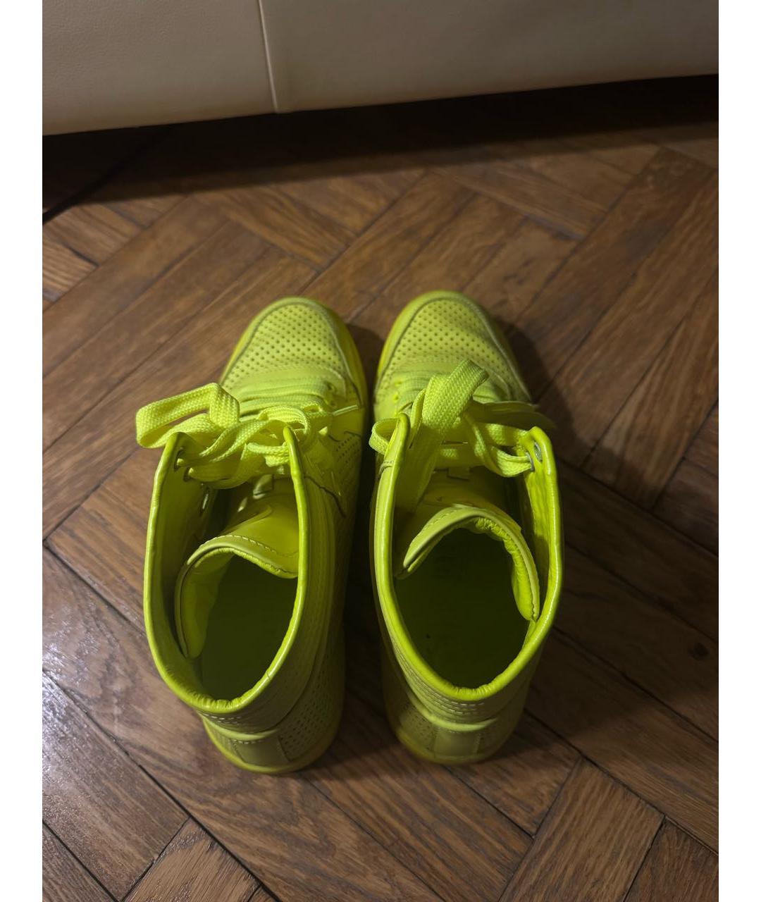 GUCCI Желтые кожаные кеды, фото 3