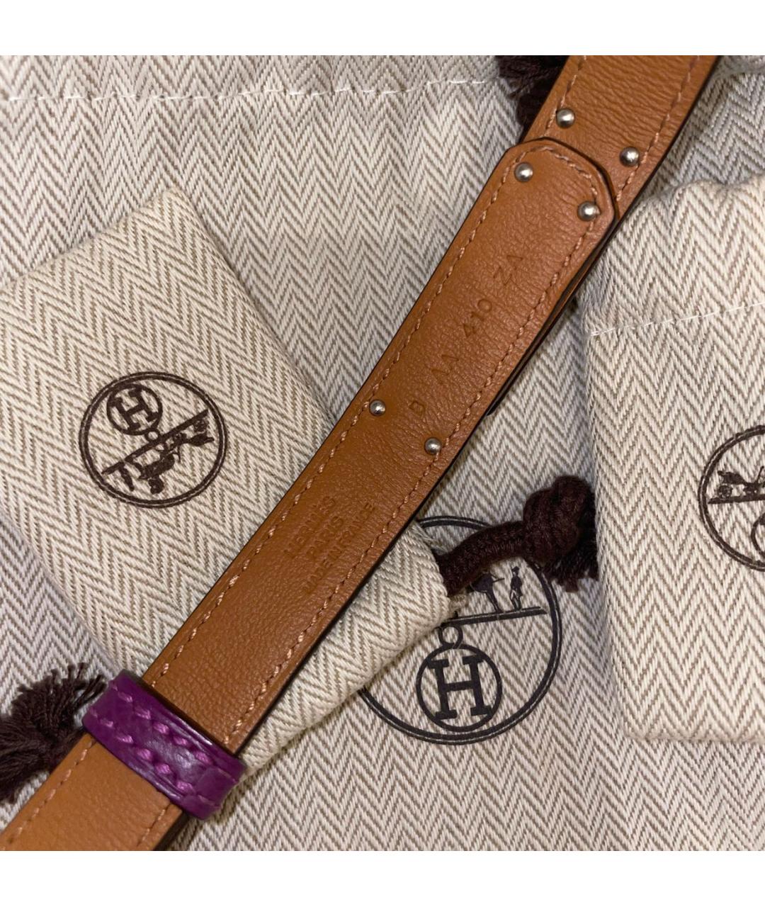 HERMES Фиолетовый кожаный ремень, фото 3