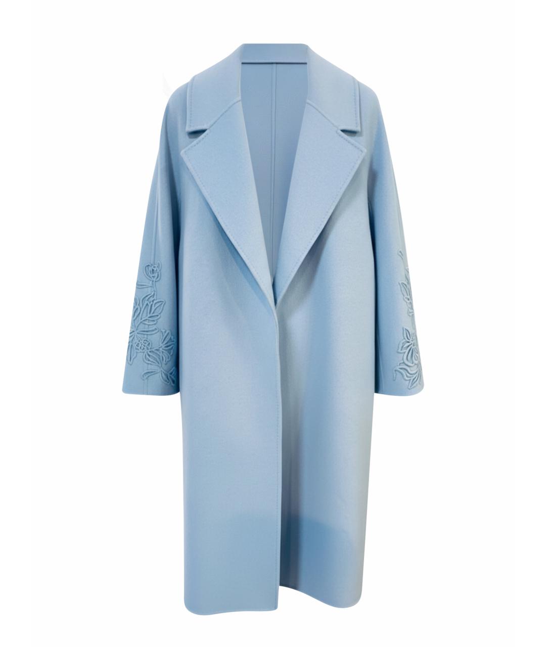 ERMANNO FIRENZE Голубое шерстяное пальто, фото 1