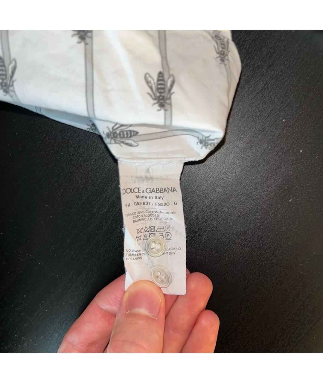 DOLCE&GABBANA Белая хлопковая классическая рубашка, фото 7
