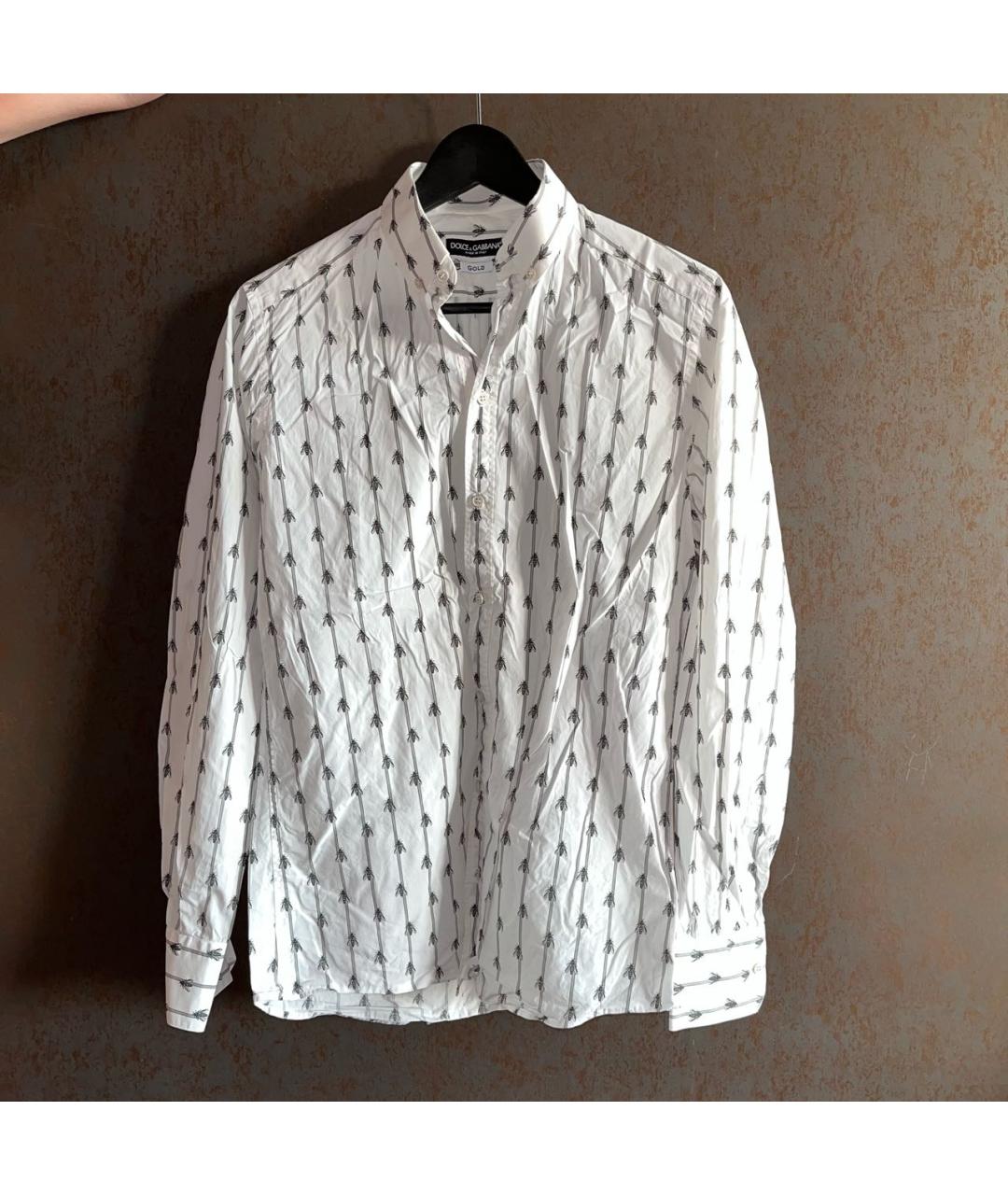 DOLCE&GABBANA Белая хлопковая классическая рубашка, фото 8