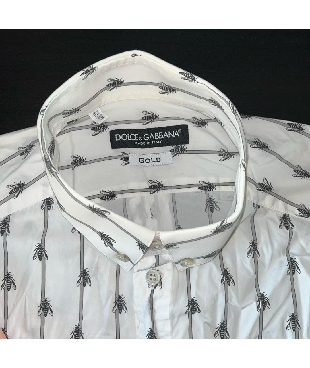 DOLCE&GABBANA Белая хлопковая классическая рубашка, фото 3