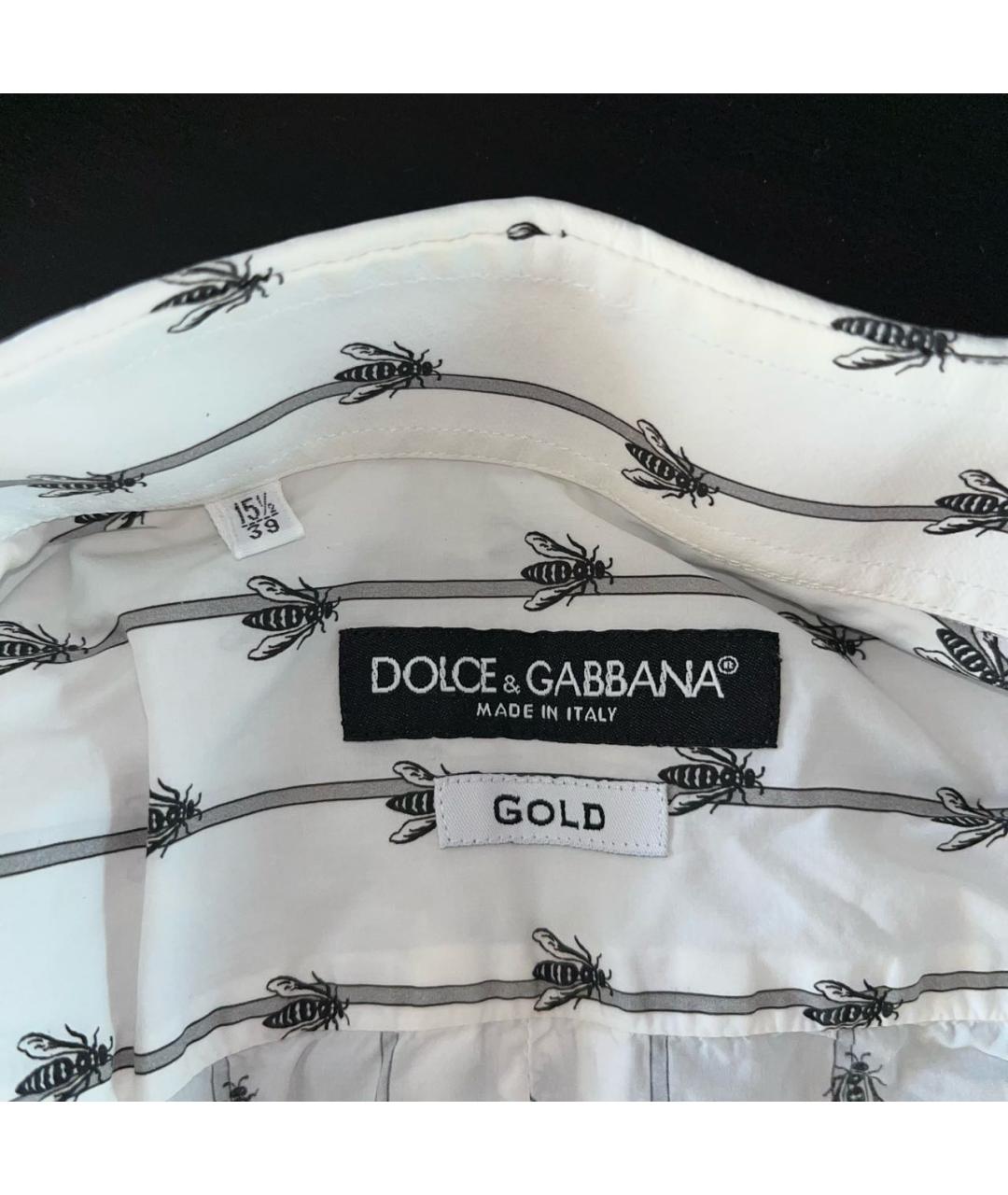 DOLCE&GABBANA Белая хлопковая классическая рубашка, фото 6