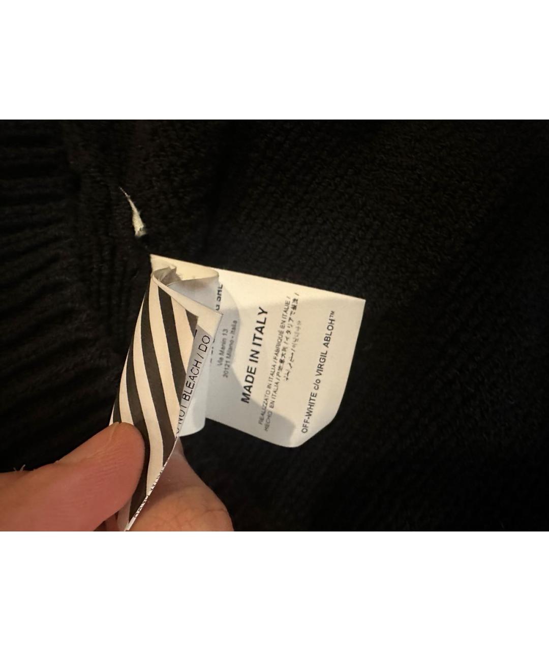 OFF-WHITE Черный хлопковый джемпер / свитер, фото 7