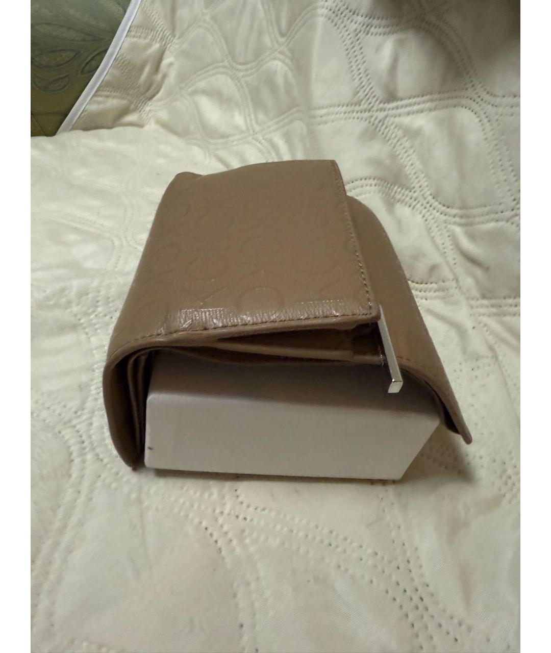 CALVIN KLEIN Горчичный кожаный кошелек, фото 4