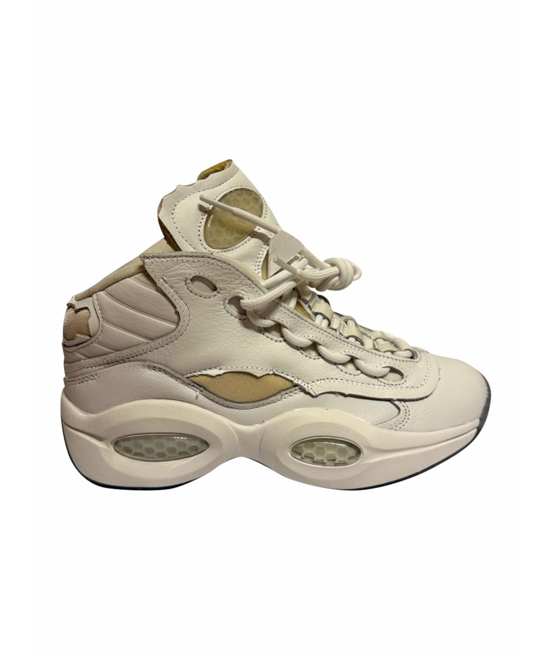 MAISON MARGIELA Белые кожаные высокие кроссовки / кеды, фото 1