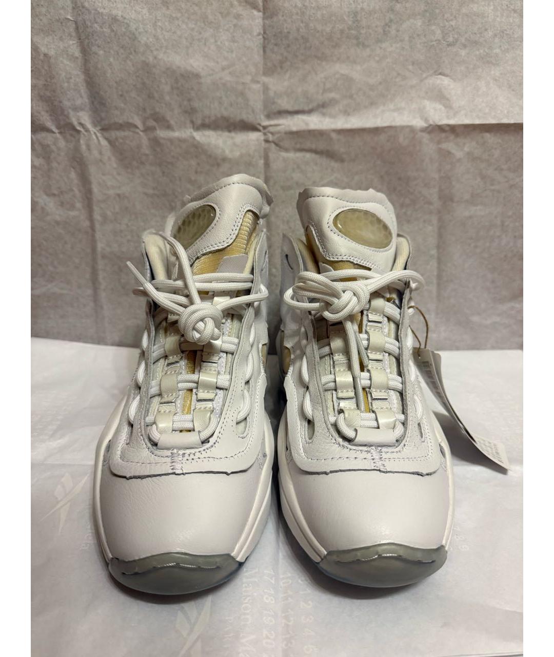 MAISON MARGIELA Белые кожаные высокие кроссовки / кеды, фото 2