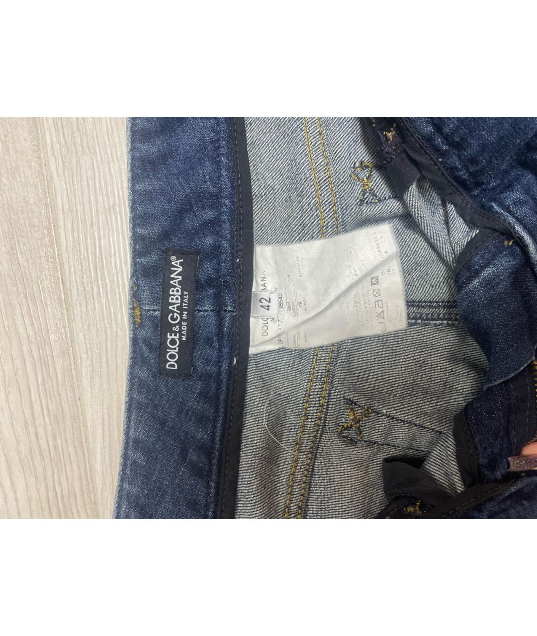 DOLCE&GABBANA Темно-синие хлопко-эластановые джинсы клеш, фото 3