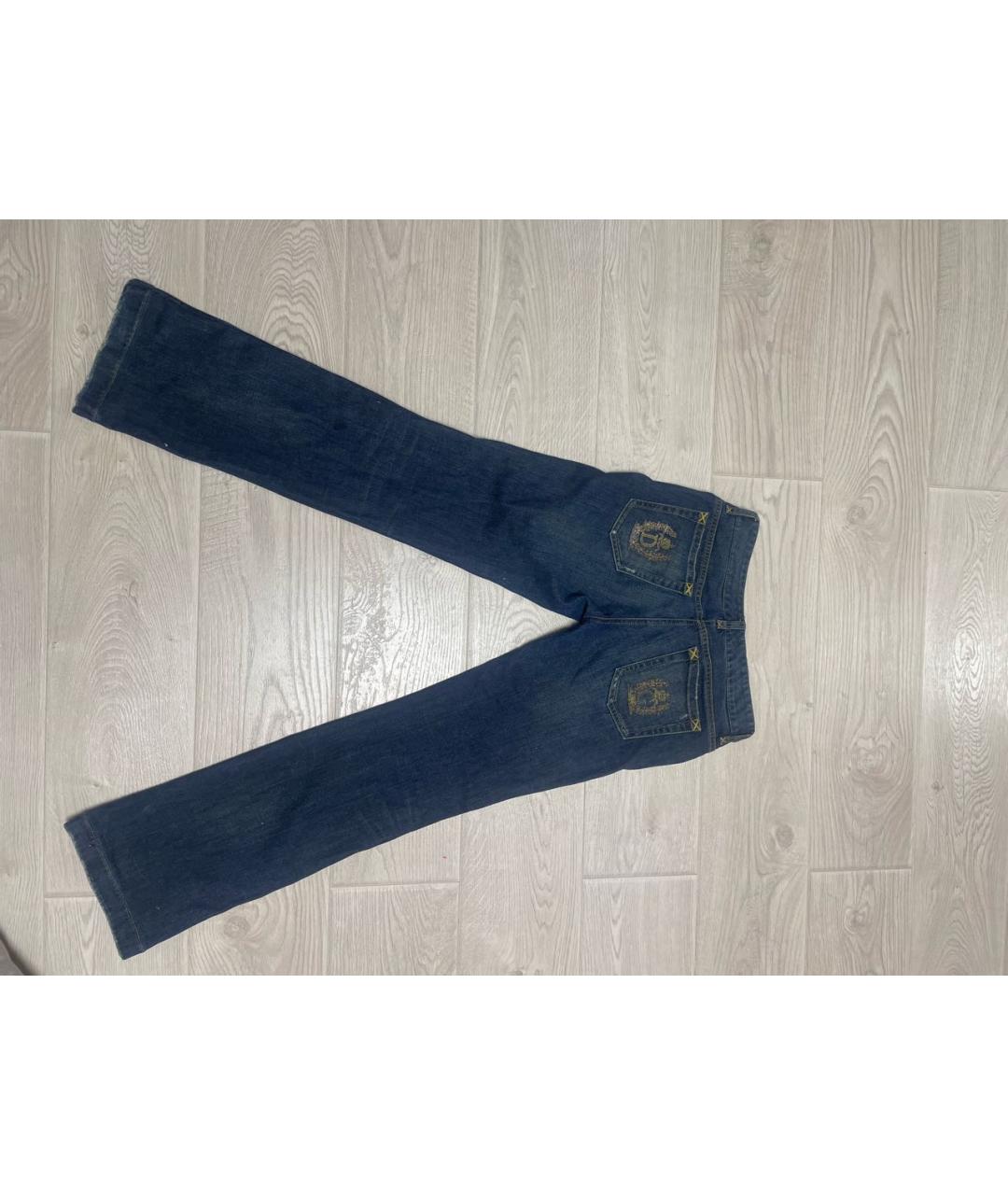 DOLCE&GABBANA Темно-синие хлопко-эластановые джинсы клеш, фото 2