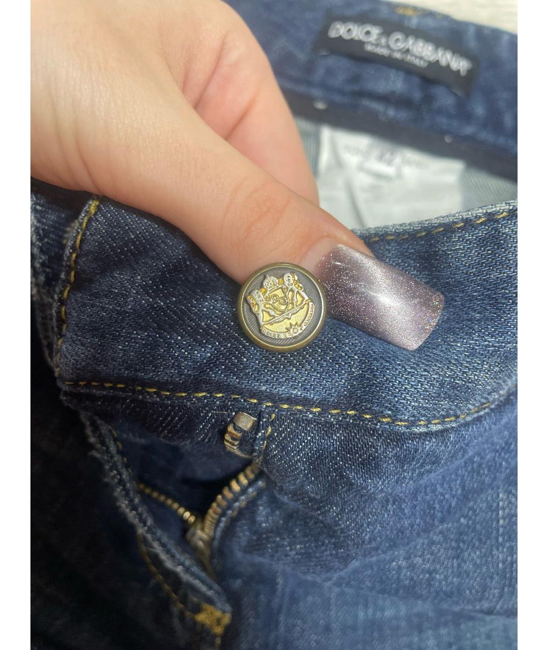 DOLCE&GABBANA Темно-синие хлопко-эластановые джинсы клеш, фото 5