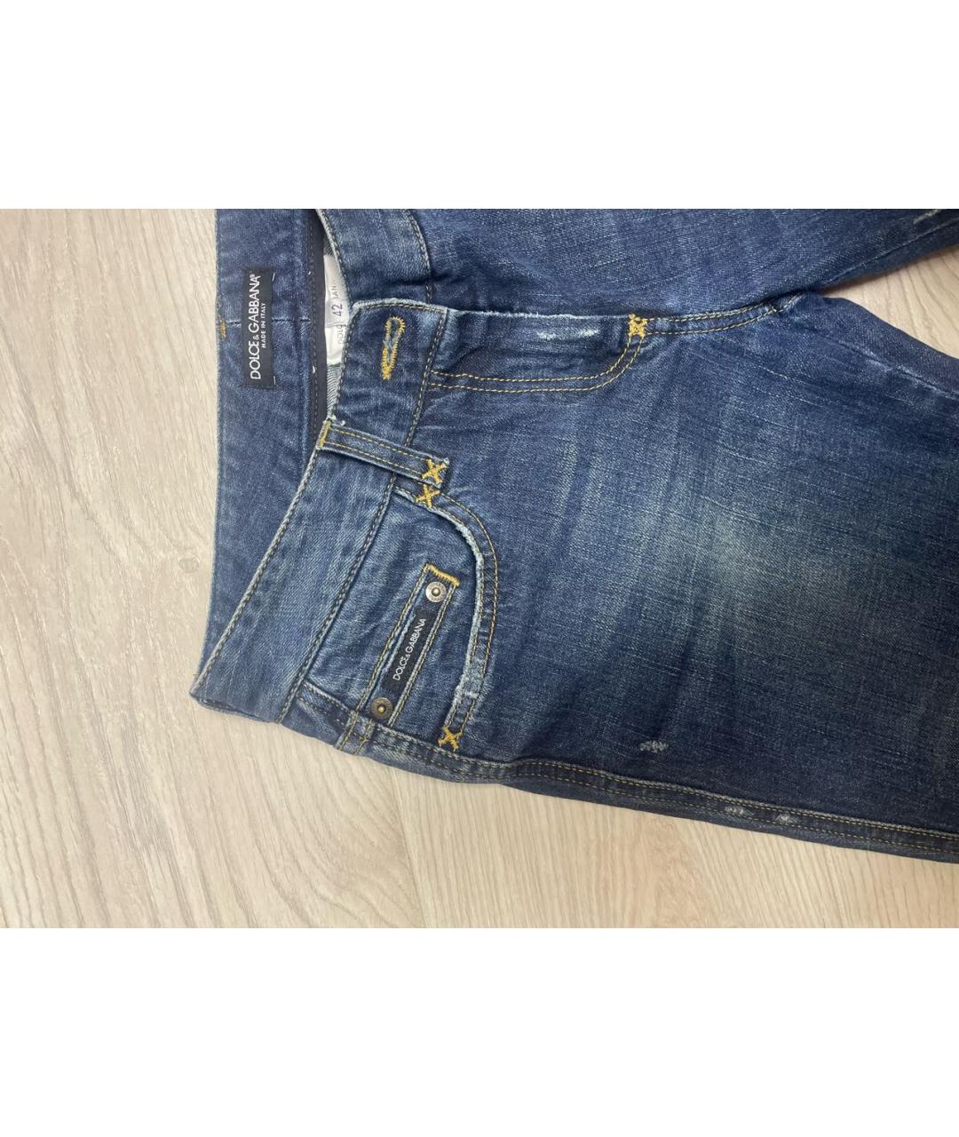 DOLCE&GABBANA Темно-синие хлопко-эластановые джинсы клеш, фото 4