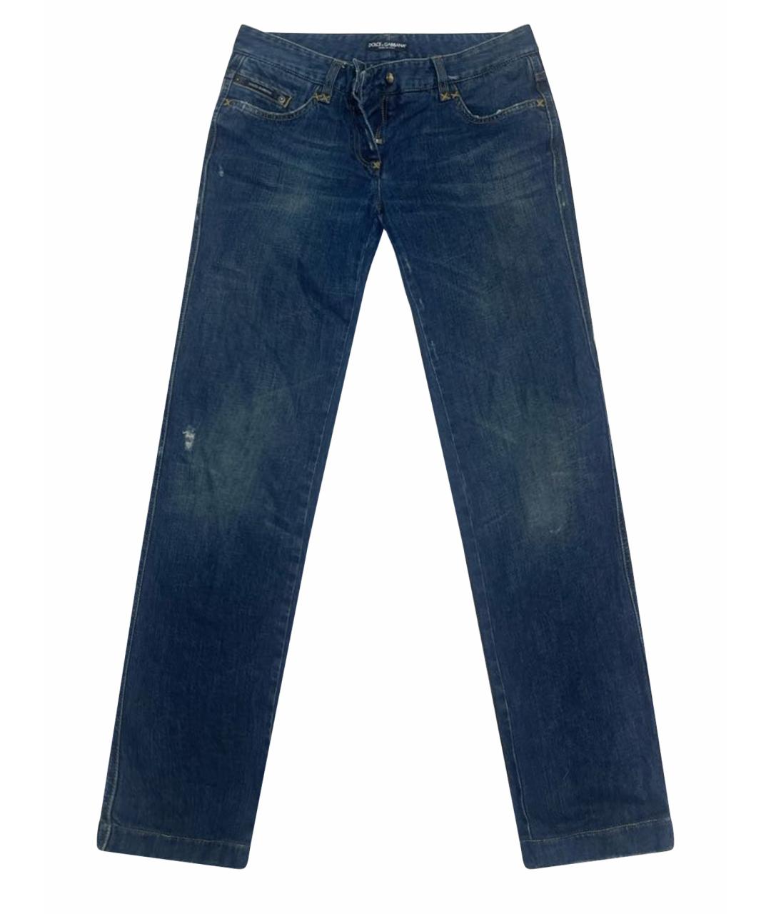 DOLCE&GABBANA Темно-синие хлопко-эластановые джинсы клеш, фото 1