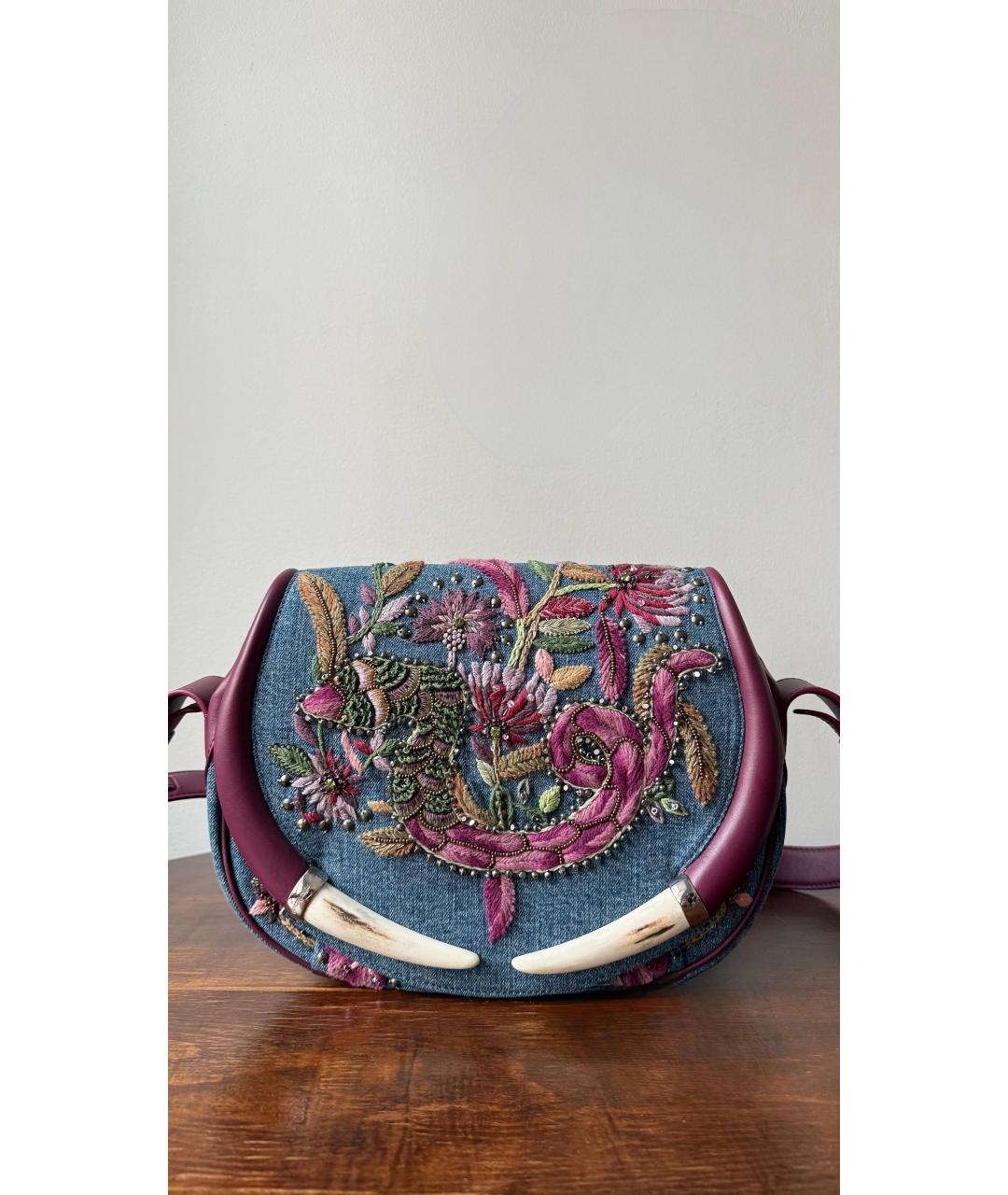 ROBERTO CAVALLI Мульти деним сумка тоут, фото 6