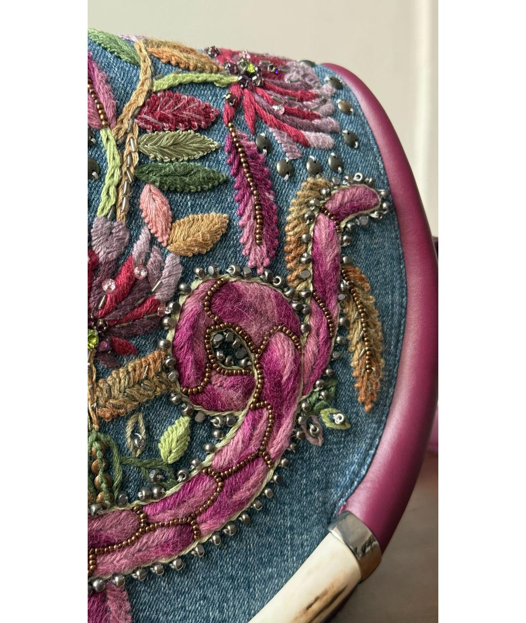 ROBERTO CAVALLI Мульти деним сумка тоут, фото 5