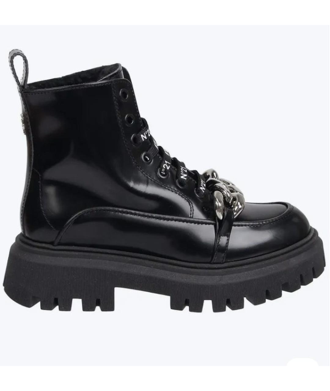 NO. 21 Черные ботинки из лакированной кожи, фото 10