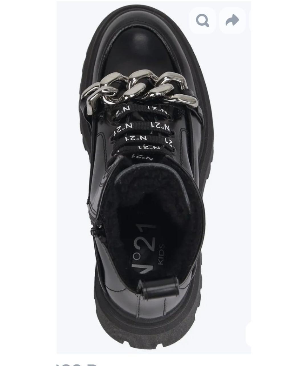 NO. 21 Черные ботинки из лакированной кожи, фото 2