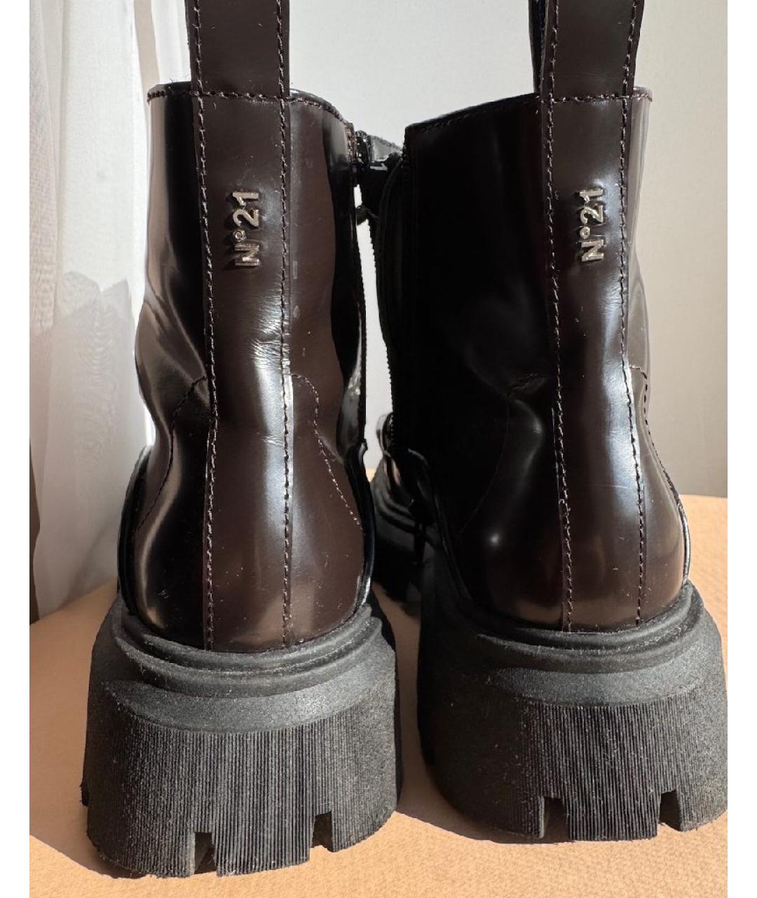 NO. 21 Черные ботинки из лакированной кожи, фото 6