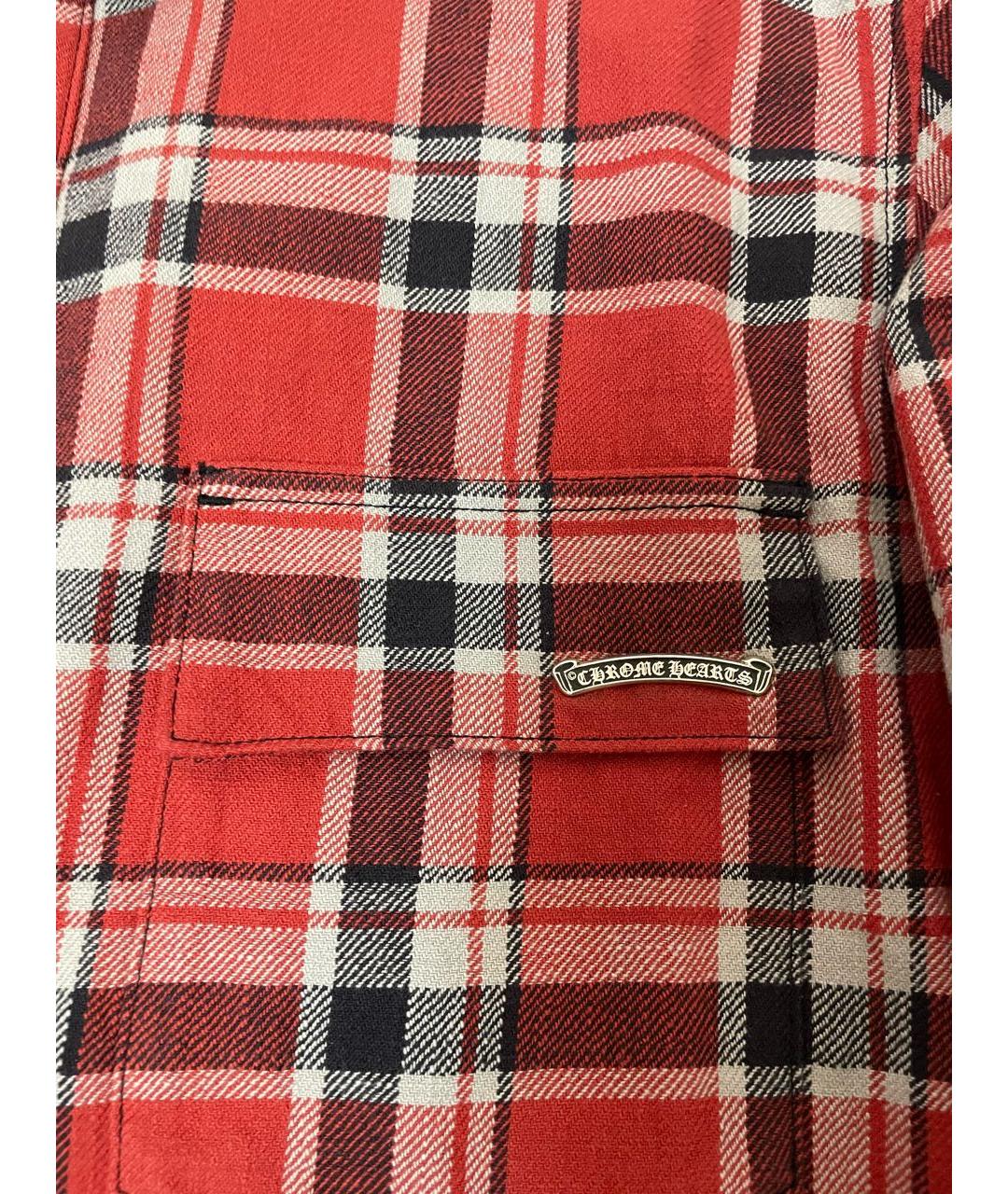 CHROME HEARTS Красная хлопковая классическая рубашка, фото 5