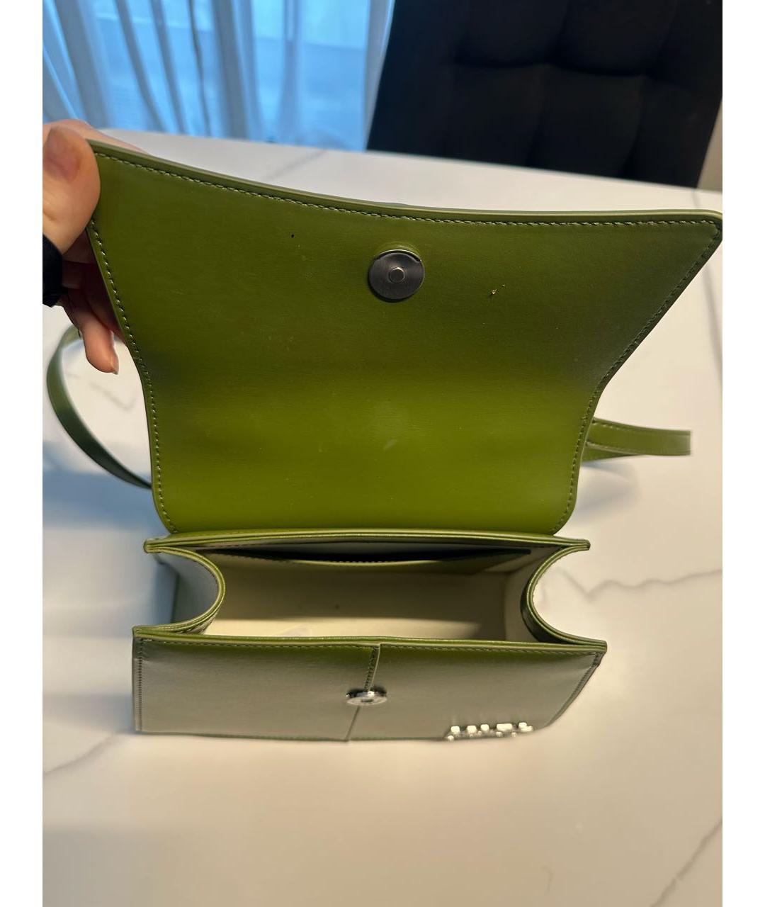 KARL LAGERFELD Зеленая кожаная сумка с короткими ручками, фото 7