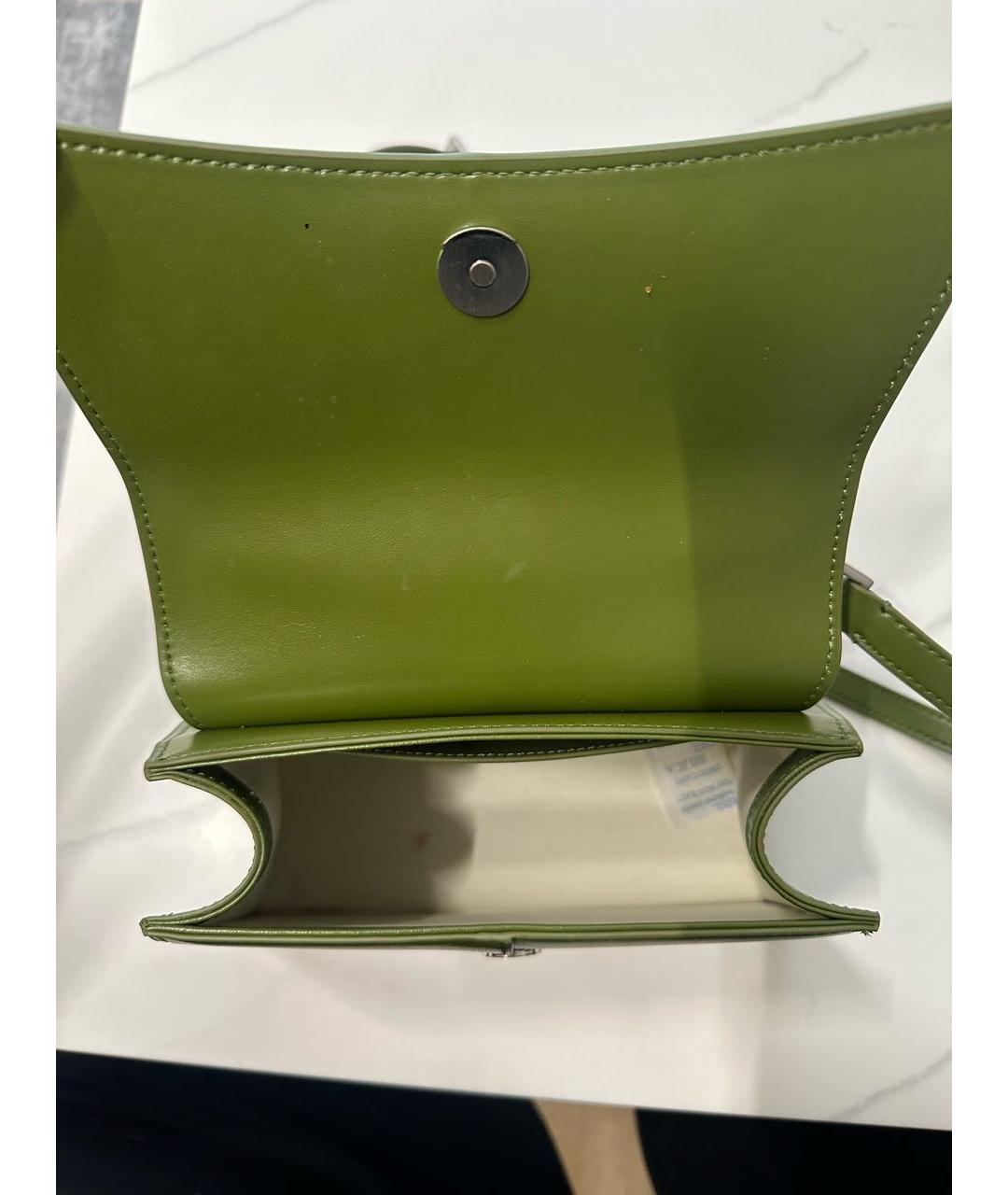 KARL LAGERFELD Зеленая кожаная сумка с короткими ручками, фото 4