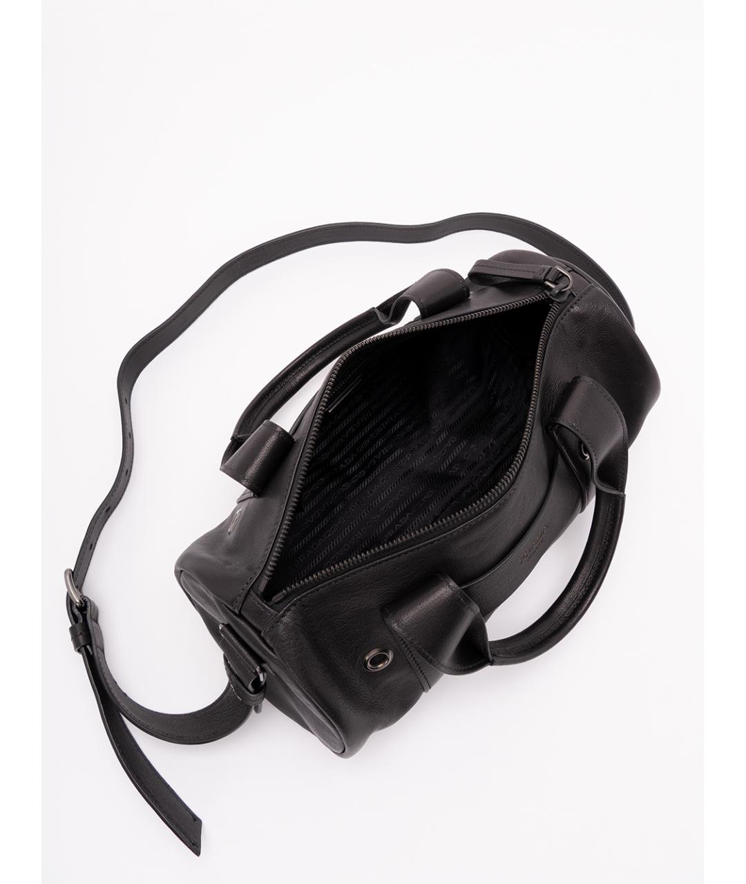 PRADA Черная кожаная сумка тоут, фото 6