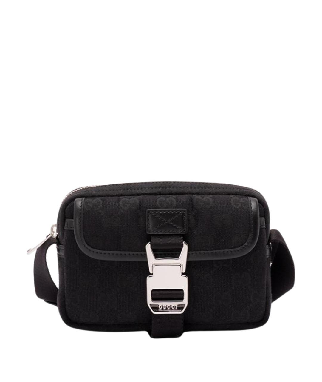 GUCCI Черная тканевая сумка на плечо, фото 1