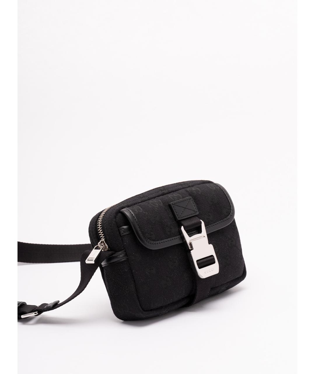 GUCCI Черная тканевая сумка на плечо, фото 3