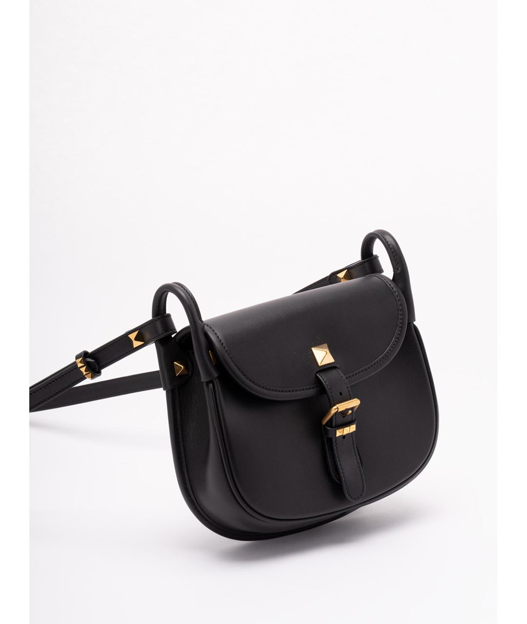 VALENTINO Черная кожаная сумка через плечо, фото 3