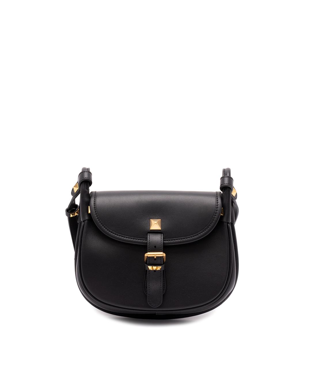 VALENTINO Черная кожаная сумка через плечо, фото 1