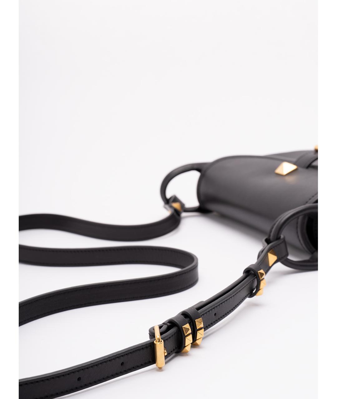 VALENTINO Черная кожаная сумка через плечо, фото 4